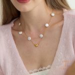 Necklaces برند J&D رنگ طلایی طرح طلا ۱۸ عیار
