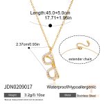گردنبند استیل ضدزنگ آبکاری طلای ۱۸ عیار با پلاک عینک و نگین زیرکن کلاسیک J&D - تصویر 7