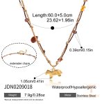 گردنبند آویزدار استیل ضدزنگ آبکاری طلای ۱۸ عیار طرح Pony وینتیج J&D - تصویر 7