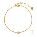 Bracelets, Bangles برند J&D رنگ طلایی طرح طلا ۱۸ عیار نگین‌دار