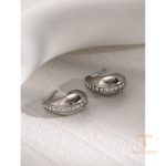 زاویه دیگر گوشواره استیل ضدزنگ رنگ طلایی برند J&D