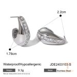 گوشواره اشکی استیل ضدزنگ با آبکاری طلای ۱۸ عیار و طرح هندسی زنانه J&D - تصویر 8