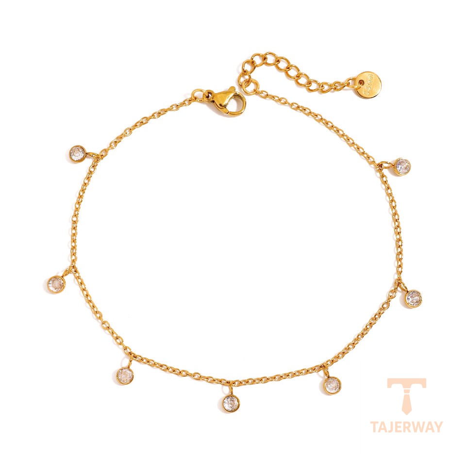 پابند برند JD رنگ طلایی طرح طلا نگین‌دار