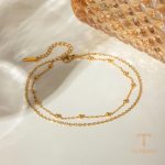 زاویه دیگر پابند برند J&D رنگ طلایی طرح طلا ۱۸ عیار