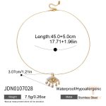 گردنبند زنجیری استیل ضدزنگ آبکاری طلای ۱۸ عیار با پلاک چشم و آویز ریشه‌ای J&D - تصویر 7