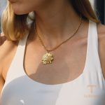 جزییات زنجیر و قفل گردنبند ابکاری طلای ۱۸ عیار