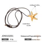 گردنبند پلاک‌دار ستاره صیقلی با زنجیر طنابی استیل ضدزنگ و آبکاری طلای ۱۸ عیار J&D - تصویر 7