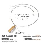 گردنبند پلاک‌دار مردانه طرح مهره‌ای دو رنگ طلای ۱۸ عیار استیل ضدزنگ J&D - تصویر 7