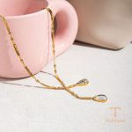 زاویه دیگر گردنبند استیل ضدزنگ ابکاری طلای ۱۸ عیار برند J&D