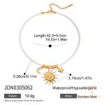 گردنبند آویزدار طرح ماه و مروارید استیل ضدزنگ با آبکاری طلای ۱۸ عیار J&D - تصویر 7