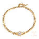 جزییات زنجیر و قفل گردنبند ابکاری طلای ۱۸ عیار طول 16 اینچ(40.64 سانتی‌متر)