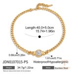 زاویه دیگر گردنبند استیل ضدزنگ ابکاری طلای ۱۸ عیار برند J&D