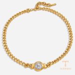 تصویر محصول گردنبند سکه ابکاری طلای ۱۸ عیار نگین‌دار برند J&D