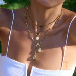 گردنبند استیل ۳۰۴ (304) ابکاری طلای ۱۸ عیار نگین‌دار برند J&D