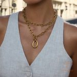 گردنبند استیل ضدزنگ ابکاری طلای ۱۸ عیار برند J&D