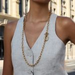 جزییات زنجیر و قفل گردنبند ابکاری طلای ۱۸ عیار