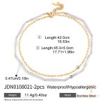 گردنبند زنجیری استیل ضدزنگ با آبکاری طلای ۱۸ عیار و زنجیر کابلی مروارید آکریلیک الگانس J&D - تصویر 7