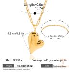 گردنبند پلاک‌دار قلبی براق و ترندی با آبکاری طلای ۱۸ عیار و ضد آب J&D - تصویر 7