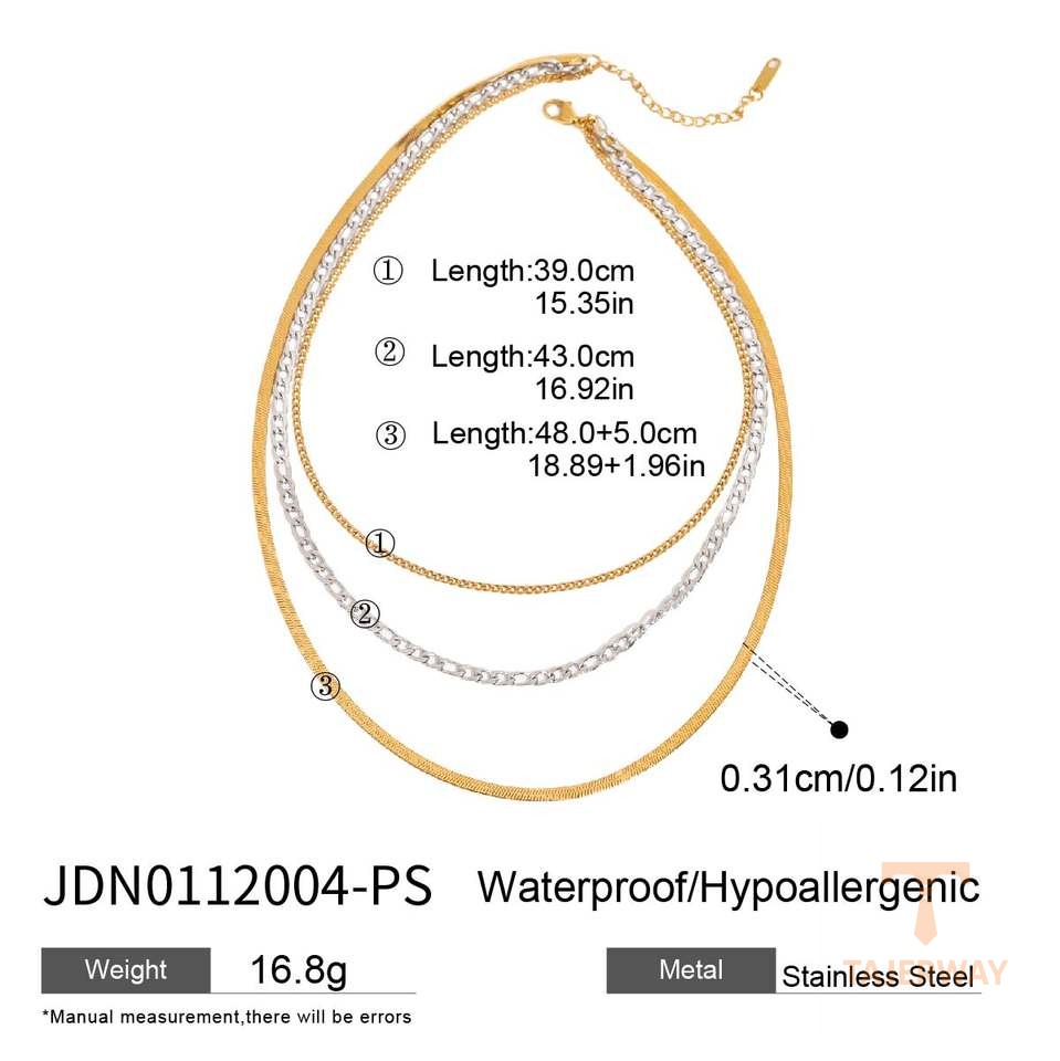 نمای نزدیک گردنبند آبکاری طلای ۱۸ عیار برند J&D