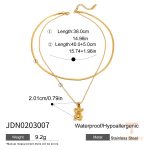 گردنبند پلاک‌دار چندلایه طرح خرس از استیل ضدزنگ با آبکاری طلای ۱۸ عیار برند J&D - تصویر 7