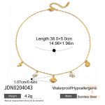 گردنبند زنجیری شیرین با آبکاری طلای ۱۸ عیار و طرح صدف J&D - تصویر 7
