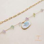 تصویر محصول گردنبند گل ابکاری طلای ۱۸ عیار نگین‌دار برند J&D