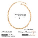 گردنبند پلاک‌دار هندسی با نگین اتمی و زنجیر کلاسیک آبکاری طلای ۱۸ عیار J&D - تصویر 7