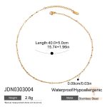 گردنبند پلاک‌دار هندسی با نگین اتمی و زنجیر کلاسیک آبکاری طلای ۱۸ عیار J&D - تصویر 8