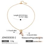 گردنبند آویزدار مروارید تزئینی و Birthstone با آبکاری طلای ۱۸ عیار ضد آب J&D - تصویر 8