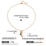 گردنبند آویزدار مروارید تزئینی و Birthstone با آبکاری طلای ۱۸ عیار ضد آب J&D - تصویر 11