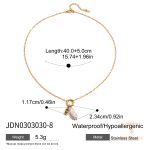 گردنبند آویزدار مروارید تزئینی و Birthstone با آبکاری طلای ۱۸ عیار ضد آب J&D - تصویر 12