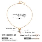 گردنبند آویزدار مروارید تزئینی و Birthstone با آبکاری طلای ۱۸ عیار ضد آب J&D - تصویر 15