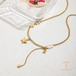 زاویه دیگر گردنبند استیل ضدزنگ ابکاری طلای ۱۸ عیار برند J&D