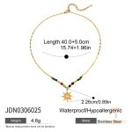 گردنبند پلاک‌دار خورشید با زنجیر کابلی و آبکاری طلای ۱۸ عیار J&D - تصویر 7