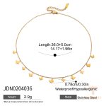 گردنبند مهره‌ای سنگ چشم ببر و پلاک پروانه با آبکاری طلای ۱۸ عیار استیل ضدزنگ J&D - تصویر 9
