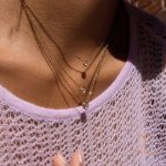 گردنبند استیل ضدزنگ ابکاری طلای ۱۸ عیار نگین‌دار برند J&D