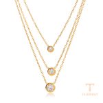 تصویر محصول گردنبند ابکاری طلای ۱۸ عیار نگین‌دار برند J&D