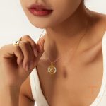 جزییات زنجیر و قفل گردنبند ابکاری طلای ۱۸ عیار طول 16.5 اینچ(41.91 سانتی‌متر)