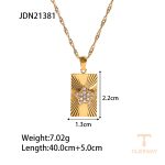 گردنبند پلاک‌دار با نگین اتمی زیرکن و طرح قلبی ضد آب J&D - تصویر 8