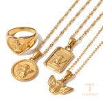 گردنبند استیل ۳۰۴ (304) ابکاری طلای ۱۸ عیار برند J&D