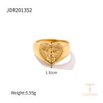 گردنبند پلاک‌دار فرشته با زنجیر کابلی و آبکاری طلای ۱۸ عیار J&D - تصویر 9