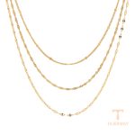 گردنبند استیل ضدزنگ آبکاری طلای ۱۸ عیار نگین‌دار برند J&D