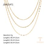 گردنبند سه لایه کلاسیک از استیل ضدزنگ با آبکاری طلای ۱۸ عیار برند J&D - تصویر 7