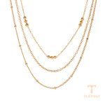 گردنبند استیل ضدزنگ آبکاری طلای ۱۸ عیار برند J&D