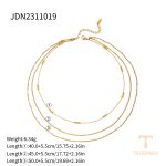 گردنبند چندلایه زنجیر مهره‌ای از استیل ضدزنگ برند J&D - تصویر 7