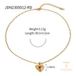 گردنبند پلاک‌دار نگین اتمی زیرکن و زنجیر کابلی آبکاری طلای ۱۸ عیار J&D - تصویر 8