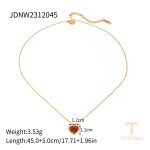 گردنبند پلاک‌دار نگین اتمی زیرکن و زنجیر کابلی آبکاری طلای ۱۸ عیار J&D - تصویر 10