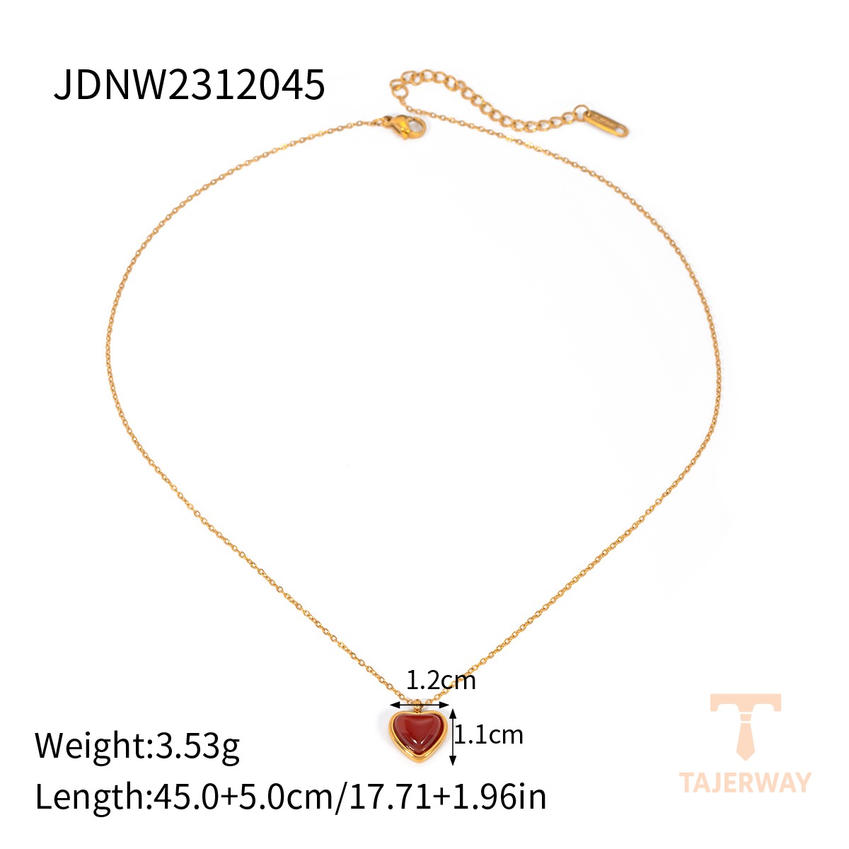 گردنبند پلاکدار نگین اتمی زیرکن و زنجیر کابلی آبکاری طلای ۱۸ عیار J&D - تصویر 10
