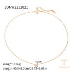 گردنبند پلاک‌دار ظریف طرح دایره‌ای با نگین اتمی از استیل ضدزنگ برند J&D - تصویر 7