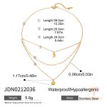 گردنبند سه لایه طرح ستاره و ماه با کریستال از استیل ضدزنگ و آبکاری طلای ۱۸ عیار برند J&D - تصویر 7